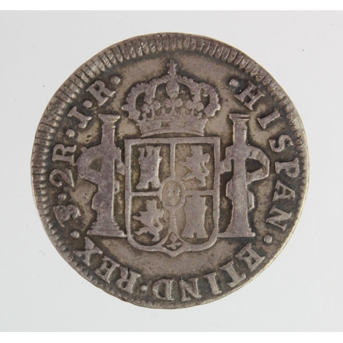 398 - Spanish Bolivia silver 2 Reales 1774 PTS JR, toned GF