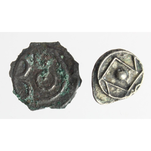 412 - Ancient British Iron Age Celtic (2) early uninscribed potin units from c.65 BC: Class I Bull type S.... 