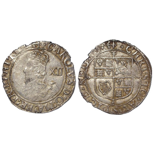 445 - Charles I shilling mm. Anchor, S.2797, 5.81g, nVF