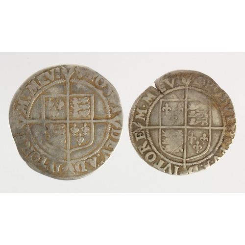 473 - Elizabeth I silver shillings (2): 2nd Issue mm. Cross crosslet S.2555 Fair, and 6th Issue mm. Escall... 