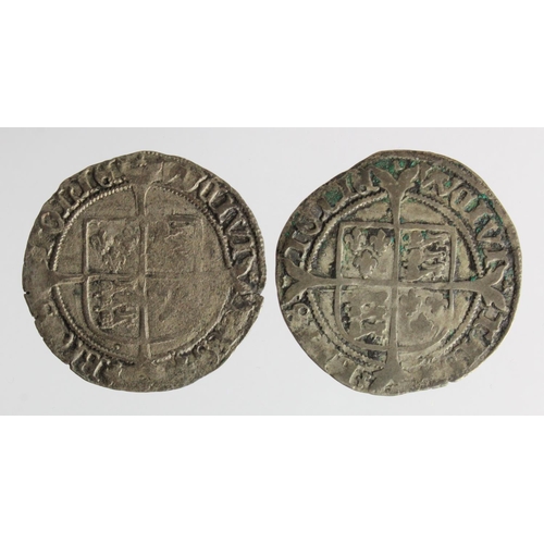 505 - Henry VIII or Edward VI in the name of his father (2) debased silver Bristol groats mm. WS; 2.38g an... 