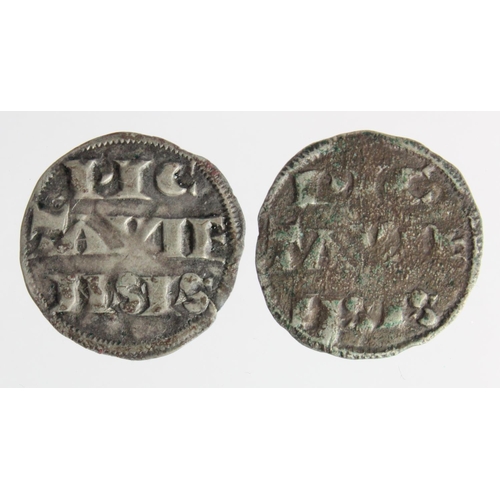 521 - Richard the Lionhearted, 2x AR deniers of Poitou, F and VF