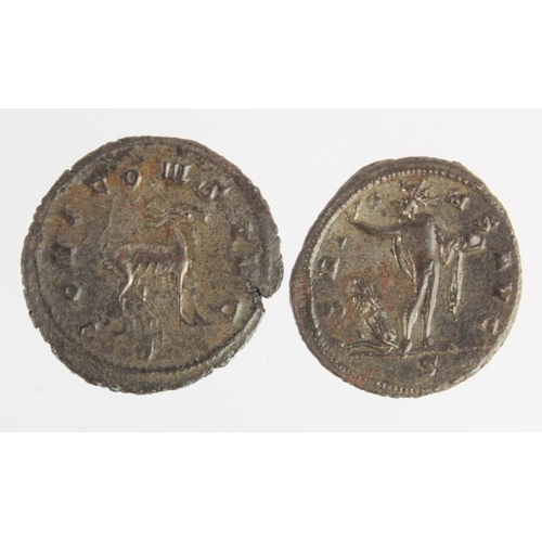 534 - Roman Imperial high grade billon ants (2) of Gallienus (253-268 AD) goat r. type, 2.95g, EF; and Aur... 