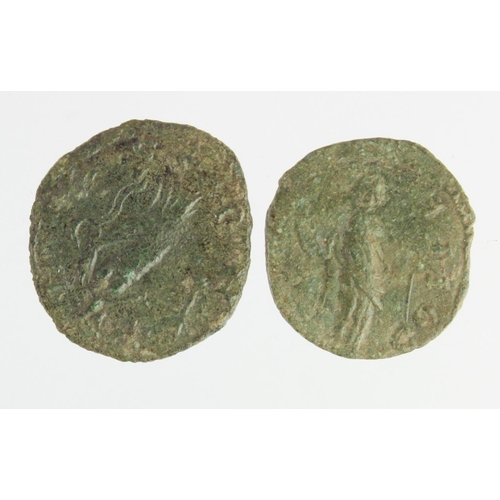 546 - Roman Imperial: Britannic Empire (2) AE antoniniani of the usurper Carausius; one Fortuna std. r. re... 