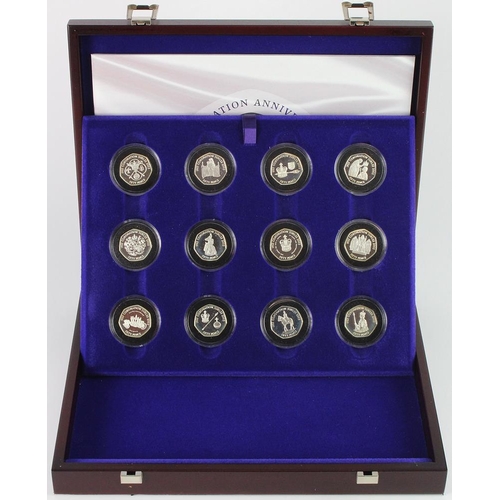 609 - Coronation Anniversary Collection 2003 Fifty Pences (12) all silver proof issues comprising Guernsey... 