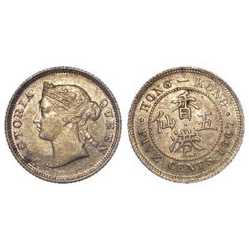 768 - Hong Kong silver 5 Cents 1867 EF