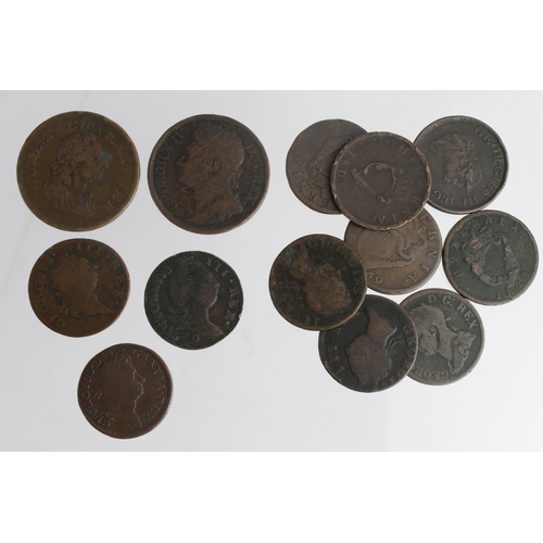 770 - Ireland (13) copper 18th-19thC assortment, noted Woods Halfpenny 1723 bold VG etc.