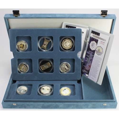 787 - The Millennium Masterpieces Collection 2000. The 24 coin set many Crown-sized and in Silver or Silve... 