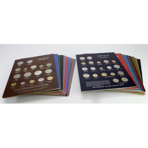 790 - United Nations FAO 'Food for All' coin sets in presentation boards; the following complete sets: FAO... 