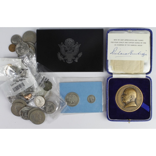 800 - World Coins (47) 19th-20thC including silver, plus a United States Silver Proof Set 1992, and a Harr... 