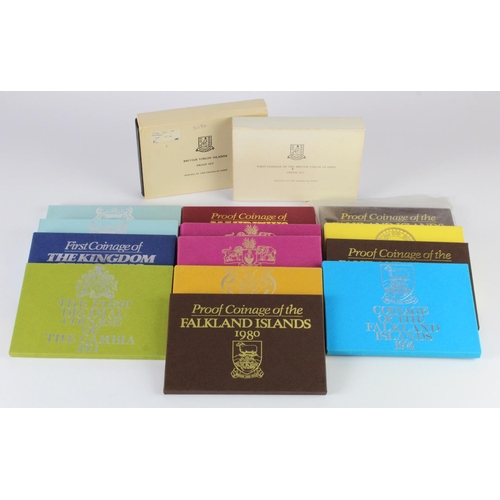 807 - World Proof Sets (15) including 13x Royal Mint 'flat packs' and 2x British Virgin Islands with silve... 