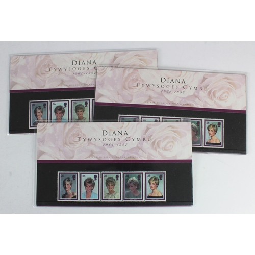 853 - GB - 1997 Diana, Welsh Presentation Packs, cat £150. (3)