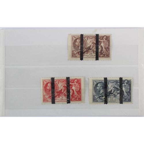 929 - GB 1934 Re-engraved Seahorses set 2s6d, 5s, 10s stamp each overprinted with P.O Training School blac... 