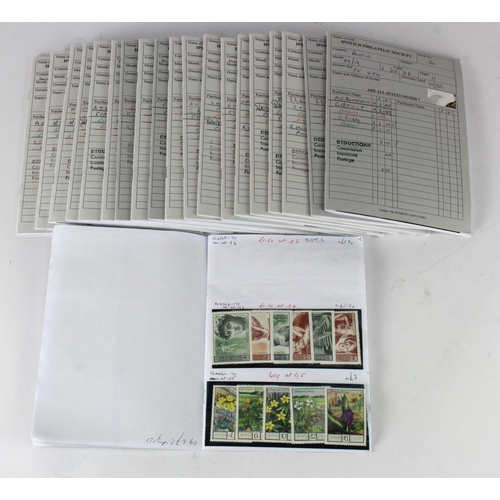 961 - Club book remainders (20) containing mint / used World stamps with many CW. Very high cat val and PT... 