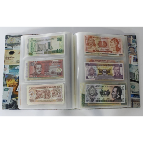 1041 - World (265), collection in banknote album, Cayman Islands, Belize, East Carubbean, Zimbabwe, Mauriti... 