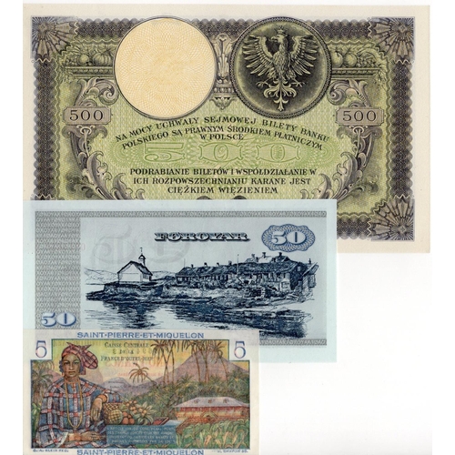 1043 - World (3), a small group of Uncirculated notes, Faeroe Islands 50 Kronur dated 1987 (Law 1949), seri... 