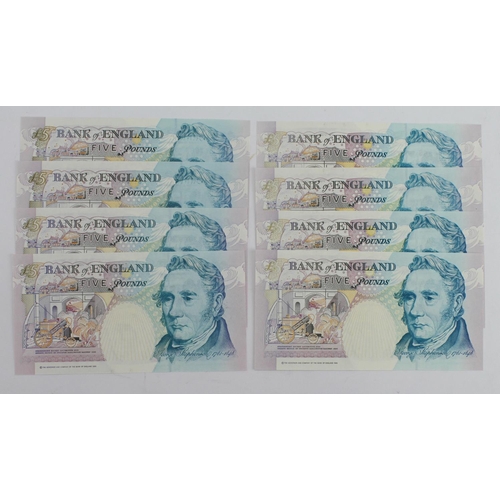 112 - Kentfield 5 Pounds (B362, B364) issued 1991 and 1993 (8), four consecutively numbered pairs, prefixe... 