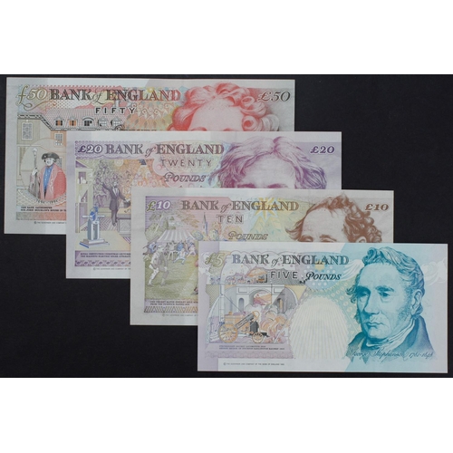 120 - Lowther (4), 50 Pounds, 20 Pounds, 10 Pounds & 5 Pounds issued 1999, all FIRST RUN notes with MATCHI... 