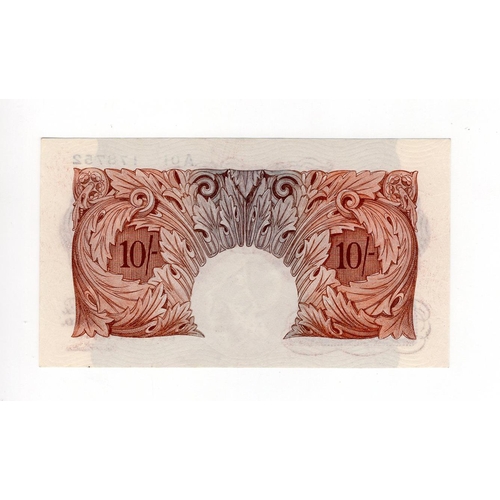 128 - Mahon 10 Shillings (B210) issued 1928, exceptionally rare FIRST RUN, serial A01 178752 (B210, Pick36... 