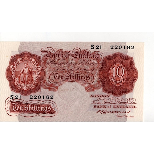 64 - Catterns 10 Shillings (B223) issued 1930, serial S21 220182 (B223, Pick362b) light vertical fold, or... 