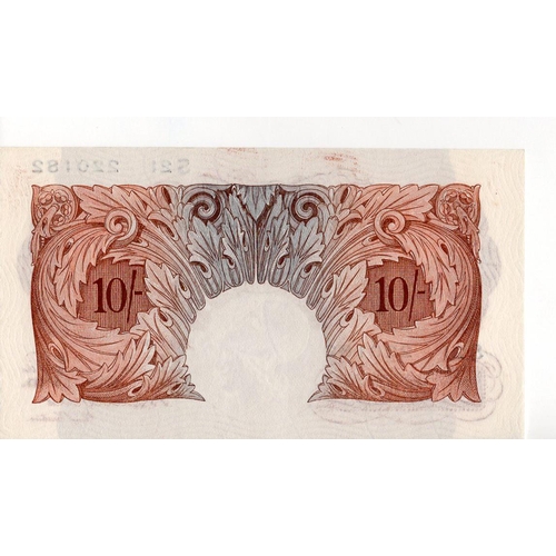 64 - Catterns 10 Shillings (B223) issued 1930, serial S21 220182 (B223, Pick362b) light vertical fold, or... 