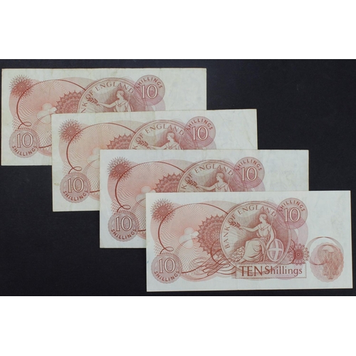 80 - Fforde 10 Shillings (B309, B310) issued 1967 (4), a pair of last runs, LAST RUN '99Z' prefix, serial... 