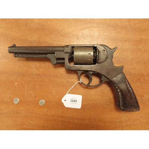 1569 - US Civil War Star 44 double action percussion revolver in good working condition with nice patina st... 