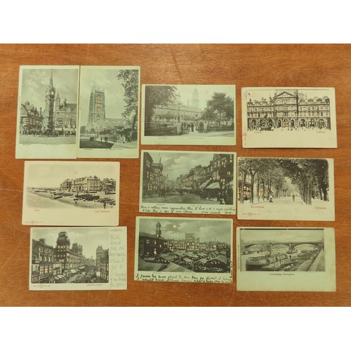 1115 - Hold-to-light novelty postcards Leicester (5), Nottingham, Southsea, Cheltenham, Liverpool (2). (10 ... 