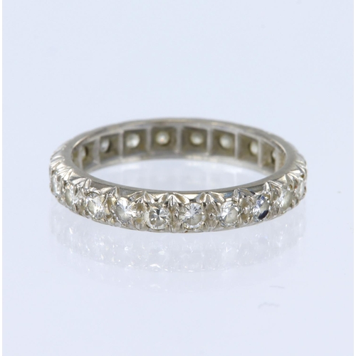 176 - 18ct white gold full eternity ring set with twenty two round brilliant cut diamonds, total diamond w... 