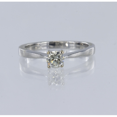 179 - 9ct white gold diamond solitaire ring, round brilliant cut diamond weight approx 0.27ct, estimated c... 