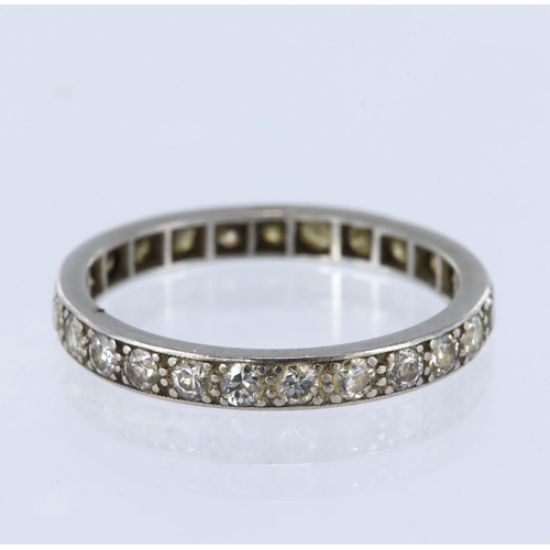 194 - Platinum full eternity ring set with approx. twenty nine round old cut diamonds, totalling approx. 0... 