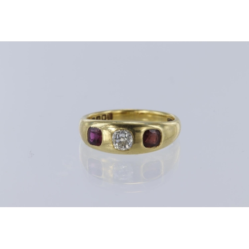 213 - 18ct yellow gold gypsy ring, centre old cut cushion diamond approx 0.23ct, estimated colour approx H... 