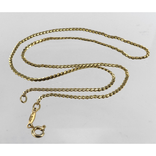 425 - 9ct yelow gold fancy link chain with bolt ring clasp, length 41cm, weight 4.3g