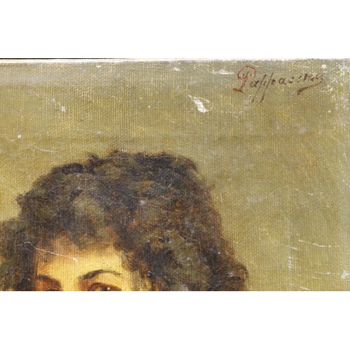 504 - Pair of 19th century oil on canvas portraits of young women by the same artist. The first signed in ... 