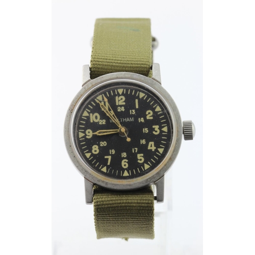 561 - Waltham Military wristwatch 'Type A 17, Specification MIL-W-6433�, Serial no. 67687�', on a green ca... 