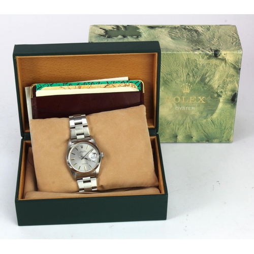 633 - Gents stainless steel cased Rolex Oysterdate Precision wristwatch Ref. 6694. Purchased 6/6/1990 from... 