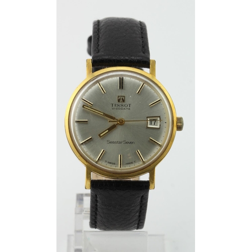 662 - Gents gold plated Tissot Visodate Seastar Seven wristwatch. Working when catalogued