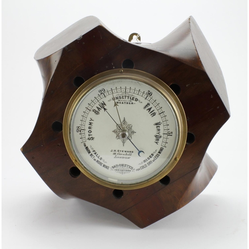 731 - Propeller boss barometer, dial reads 'J. H. Stewart, 54 Corn Hill, London', height 29cm, width 26cm ... 