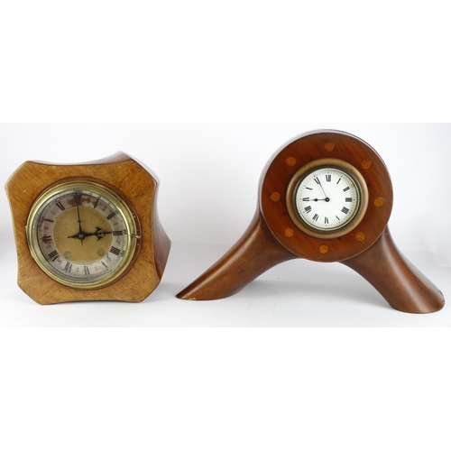 736 - Propeller Boss Clocks. A group of four propeller boss clocks, largest (not working, sold as seen)