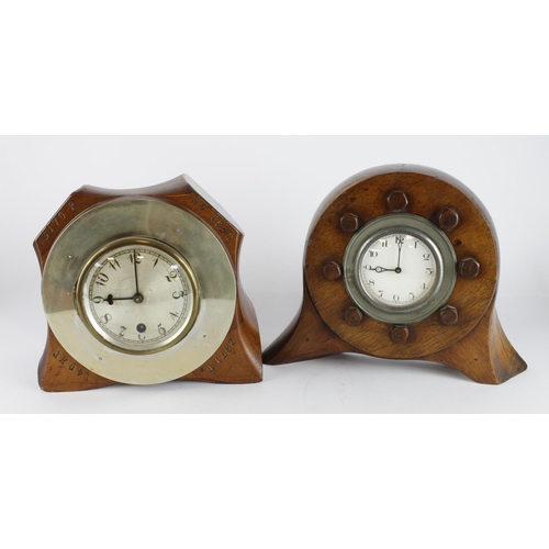 736 - Propeller Boss Clocks. A group of four propeller boss clocks, largest (not working, sold as seen)