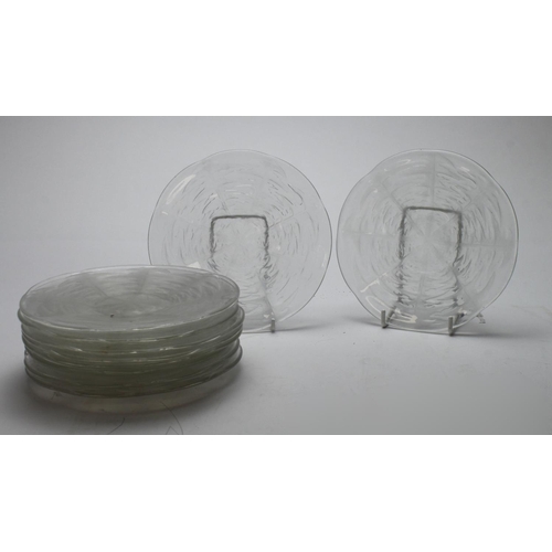 922 - Lalique. Ten Lalique Pissenlit pattern side plates, each etched with 'R. Lalique', diameter 16cm app... 