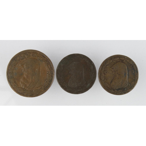 1010 - Tokens, 18thC (3): A Druid Head Penny of Anglesey 1787 Fine, along with two similar Halfpennies 1789... 