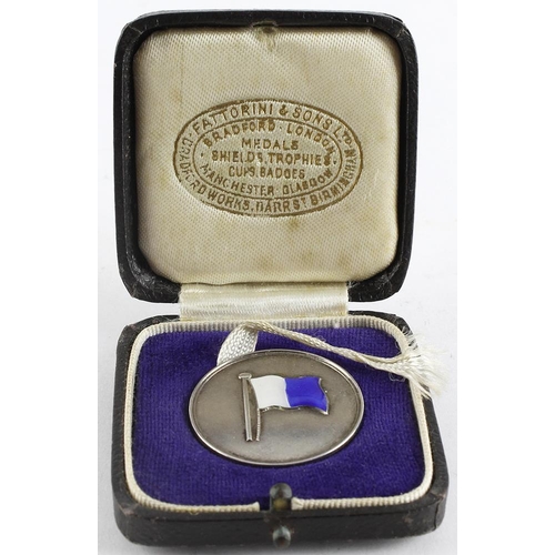 1022 - WW2 silver shipping disaster silver & enamel medal S.S. Matra sunk by enemy action on 13th November ... 