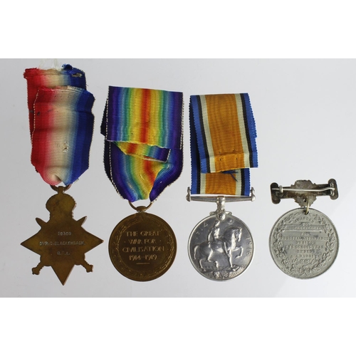 1025 - 1914 Star Trio to 58309 Dvr C Blackenback RFA. Served with 36th RFA. Entitled to clasp & rosette. (3... 