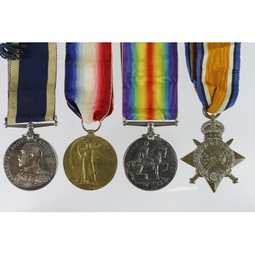 1038 - 1915 Star Trio named 297067 J E Davies L.Sto RN. With GV Naval LSGC Medal (297067 J E Davies LDG STO... 