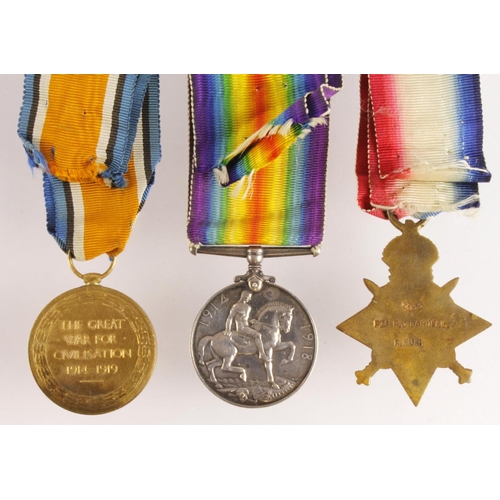 1050 - 1915 Star Trio to SPTS/3935 Pte R J Bardell R.Fus. Killed In Action 29/7/1916 with the 23rd Btn. Bor... 