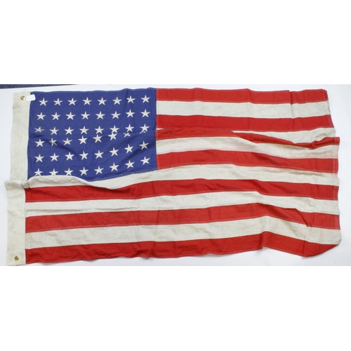 1065 - American WW2 Flag stamped to the USMC made by Annapolis Maryland, US 1943 60x35 service wear.