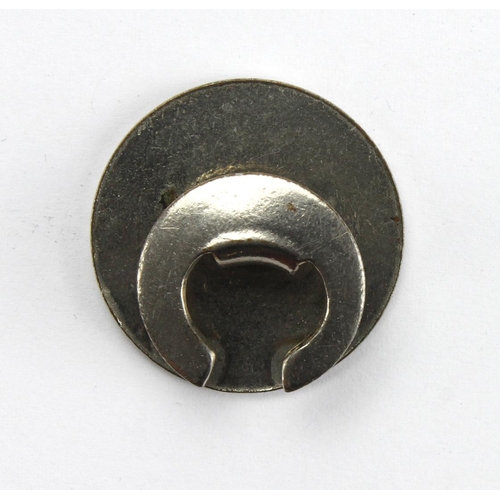 1081 - Badge WW2 Hudswell Clarke War Service white metal badge No. 348, horseshoe fitting. No maker.