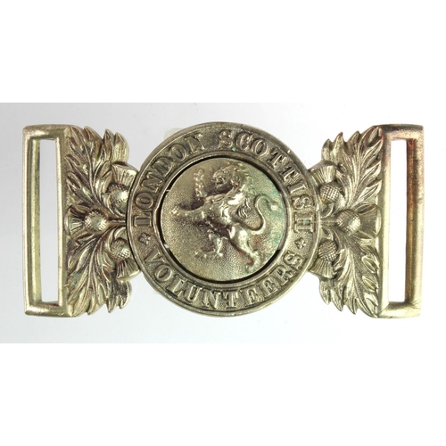1088 - Badges a London Scottish Volunteers Victorian era belt buckle.