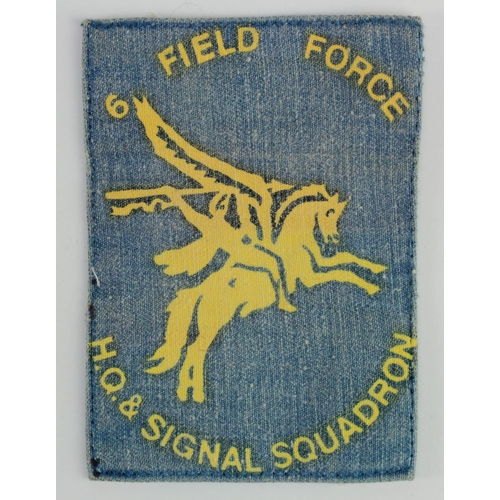 1099 - Badges Royal Signals 6 Field Force printed H.Q & Signal Squadron large patch.
